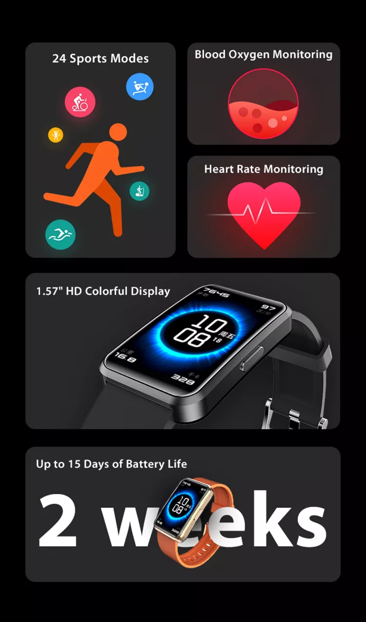 ITech Active Smartwatch Fitness Tracker, Heart Rate, Step, 52 OFF