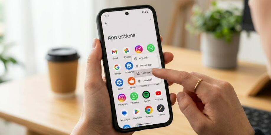 A guy hides apps on his phone