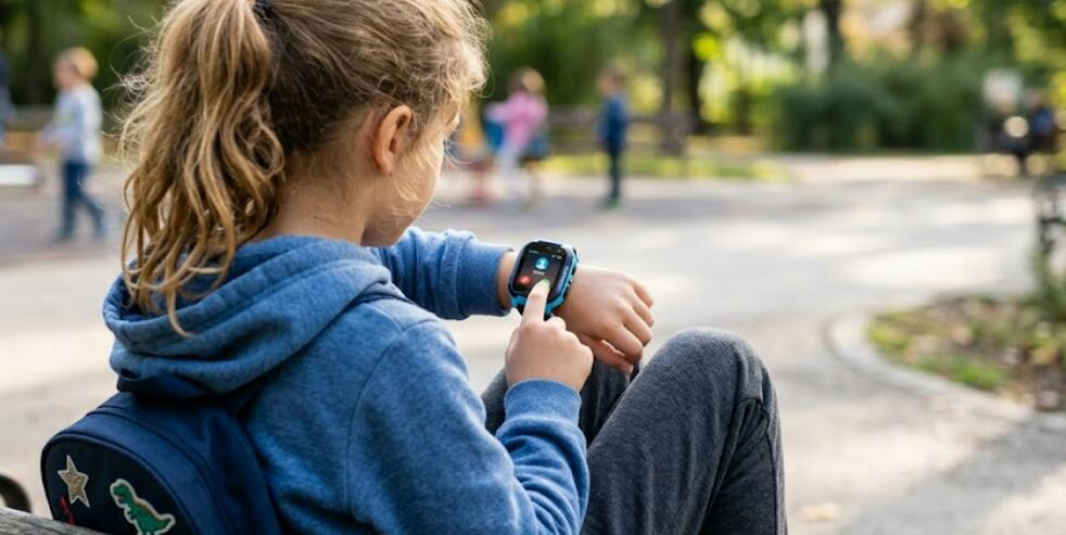 An 8-year-old kid uses the Blackview Z30 kids watch