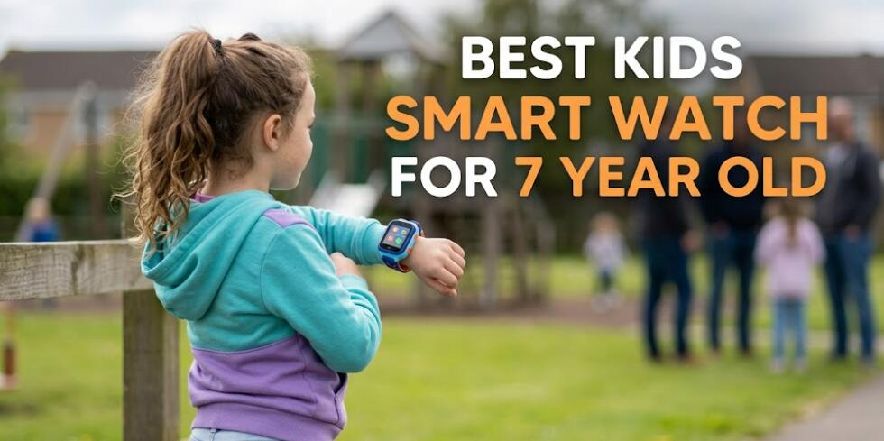 A 7 Year Old child wears smartwatch