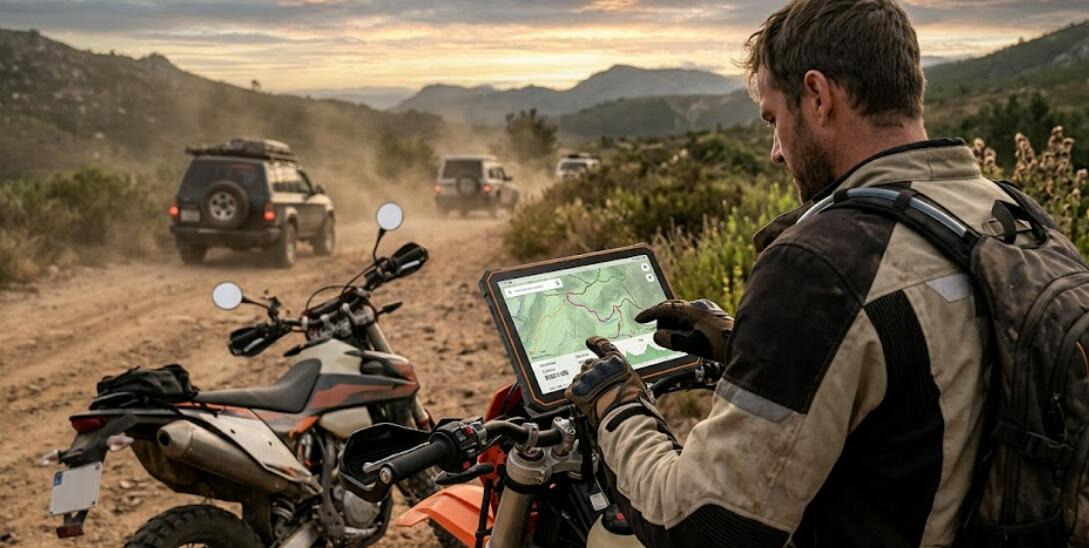 A guy uses the Blackview Active 10 Pro tablet