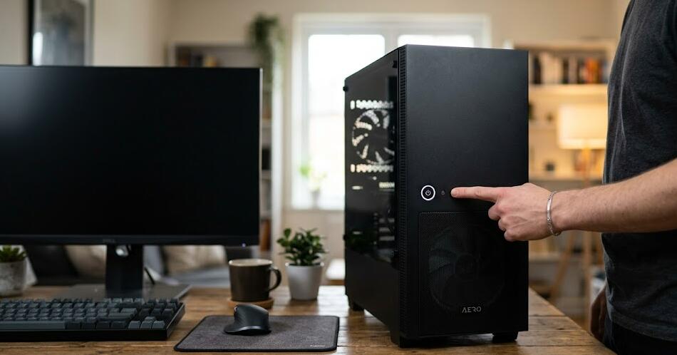 Press the Desktop PC Power Button