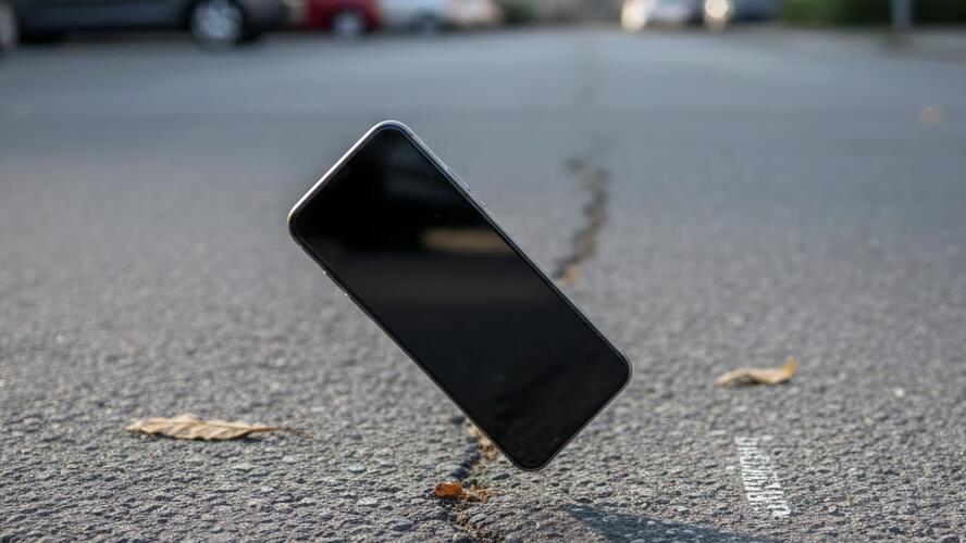 A phone drop into the floor