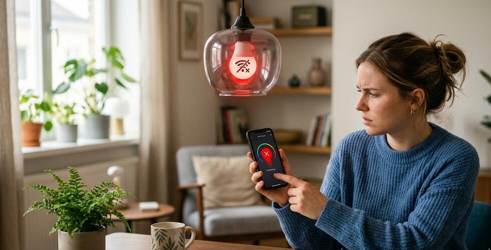 Smartphone disconnect smart light