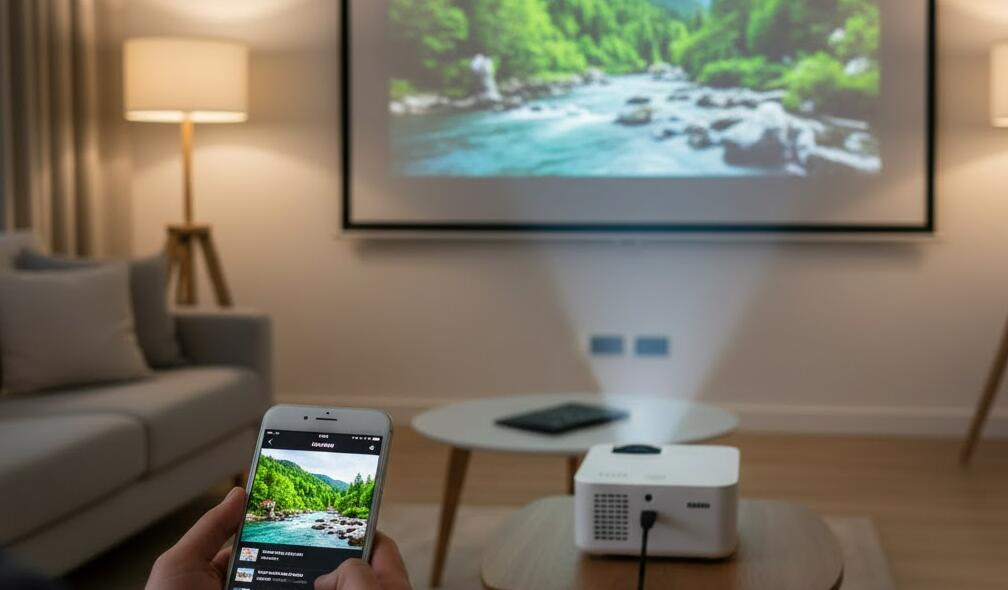 Phone play videos via projector