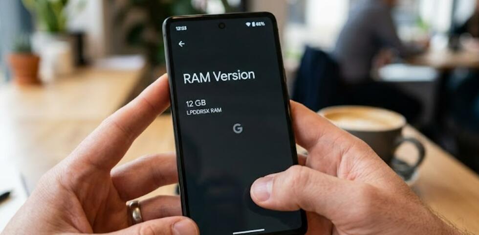 A man checks RAM version on his phone