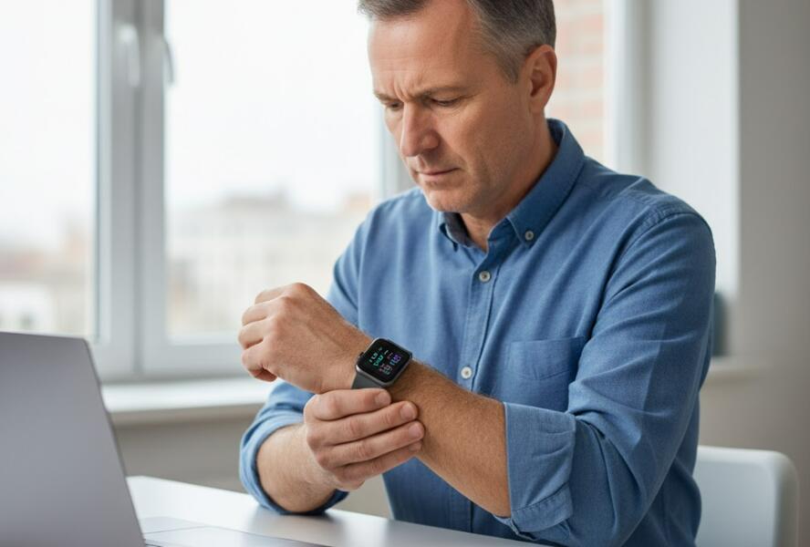 A man wearing a smartwatch