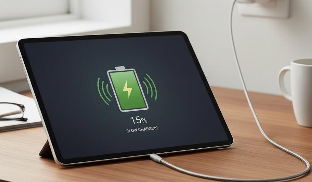 A slowly charging Android tablet