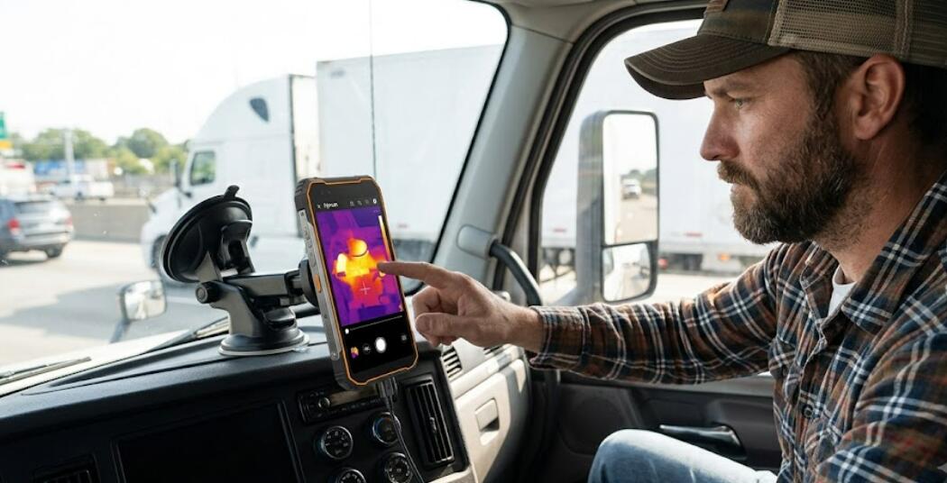 A truck driver uses the Blackview XPLORE 1 Pro