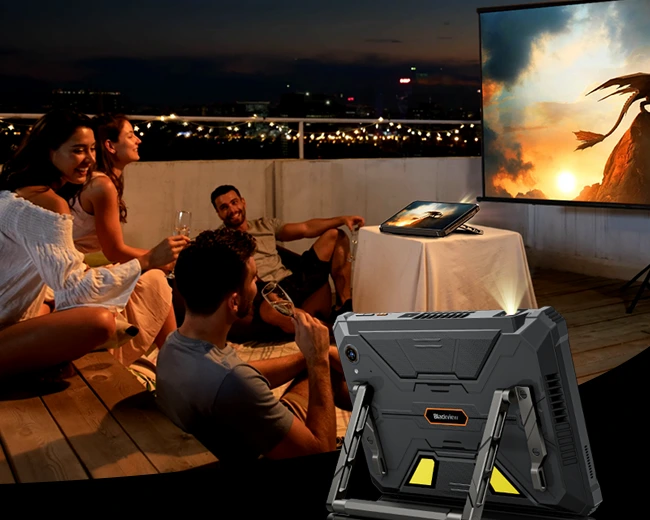 First 5G AI Rugged Tablet with 120'' 1080P Projector