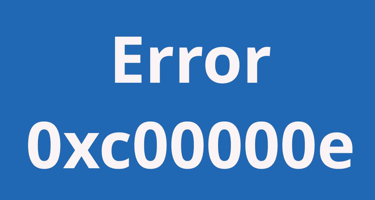 кодом ошибки 0xc00000e