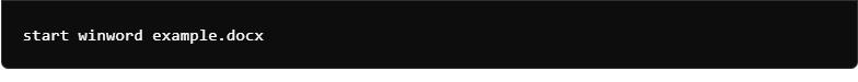 start winword example.docx