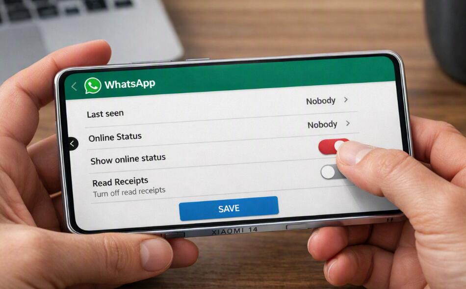 A person sets WhatsApp as offline