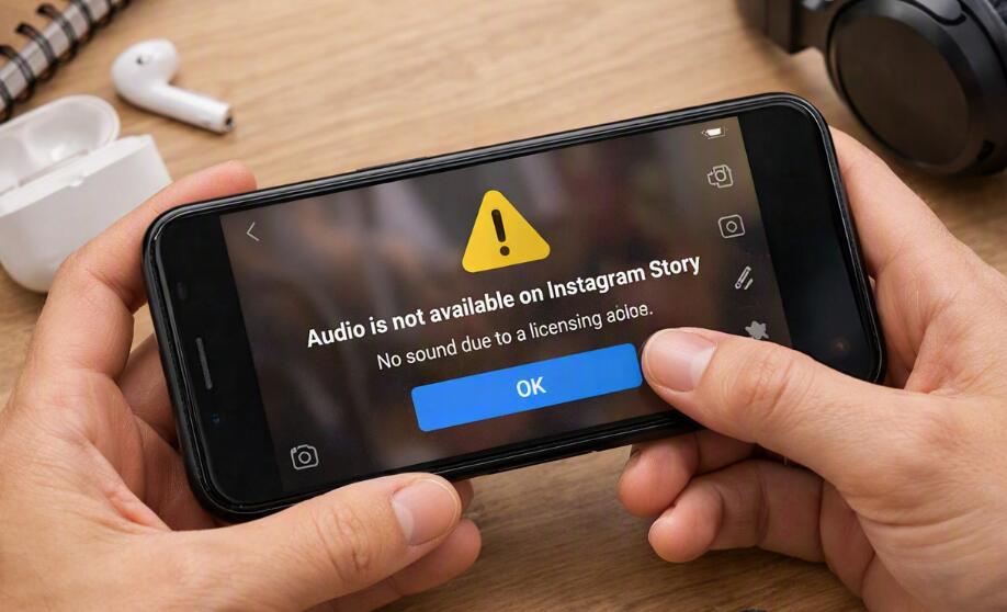 A phone cannot play Audio on Instagram Story