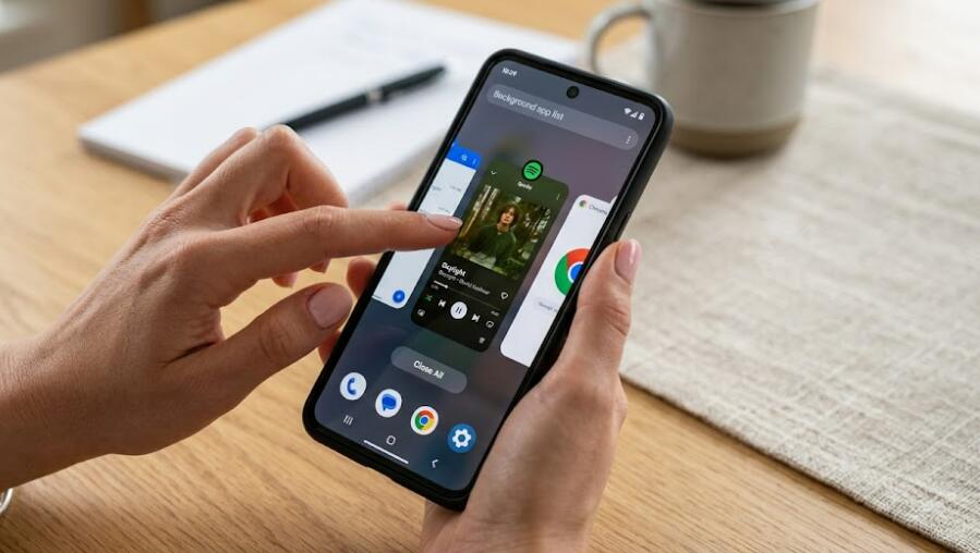 Close background apps on Android phone