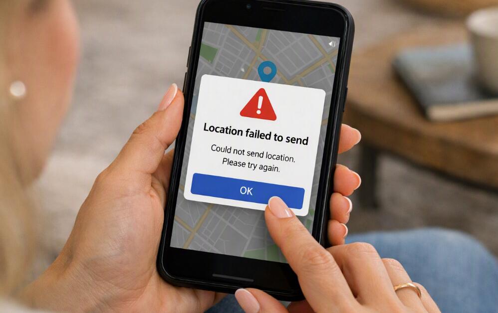 A lady is failed to send a location to her friend