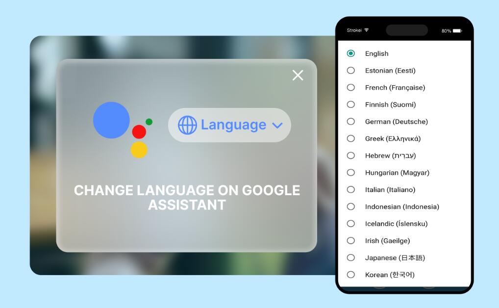 Google Assistant language setting