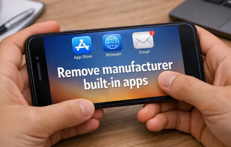 A phone shows manufacturer built-in apps