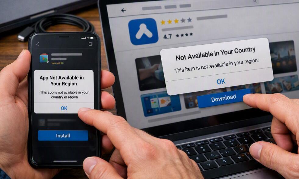 A guy is downloading apps on the phone