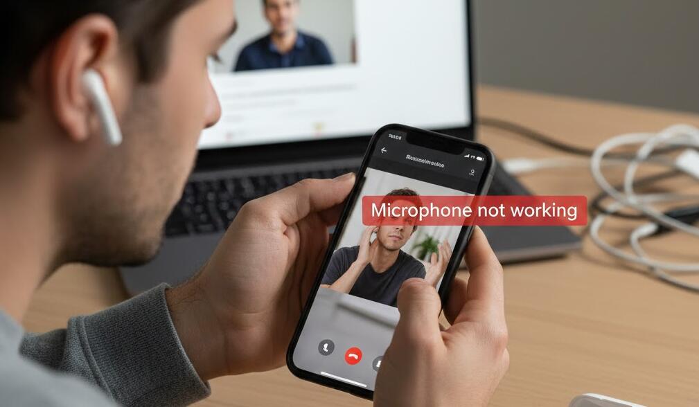 Человек в беспроводных наушниках Bluetooth