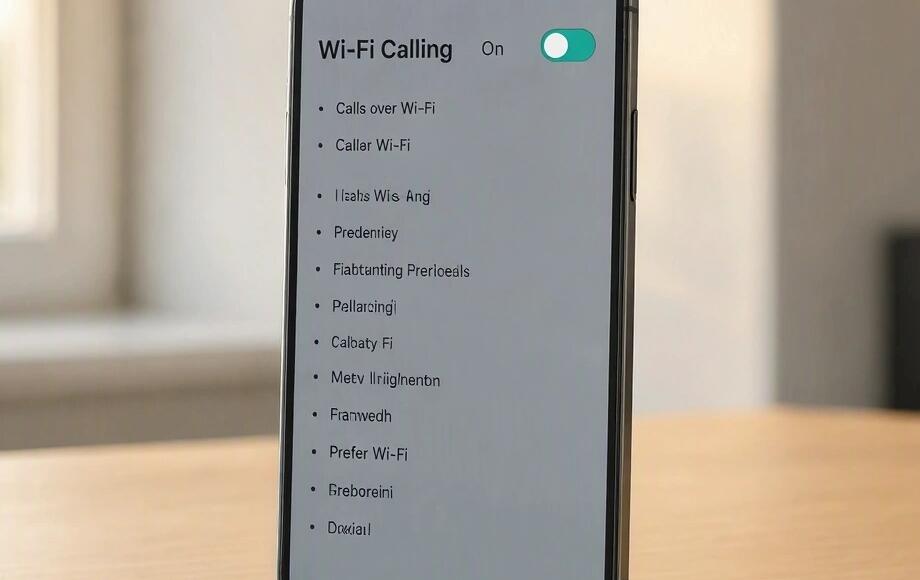 A man checks WiFi calling setting on the phone