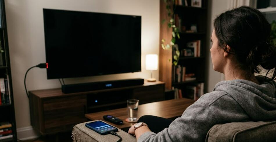 Phone connected to HDMI TV with sound but no picture