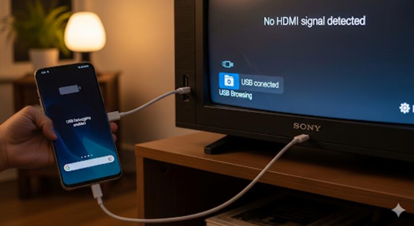 Connect phone to TV with USB
