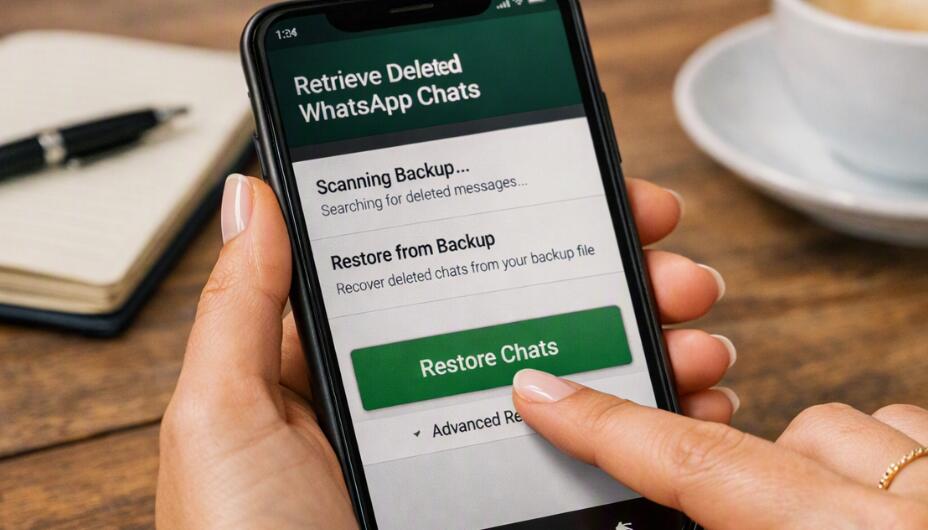 A lady accidentally deleted WhatsApp chats on the phone