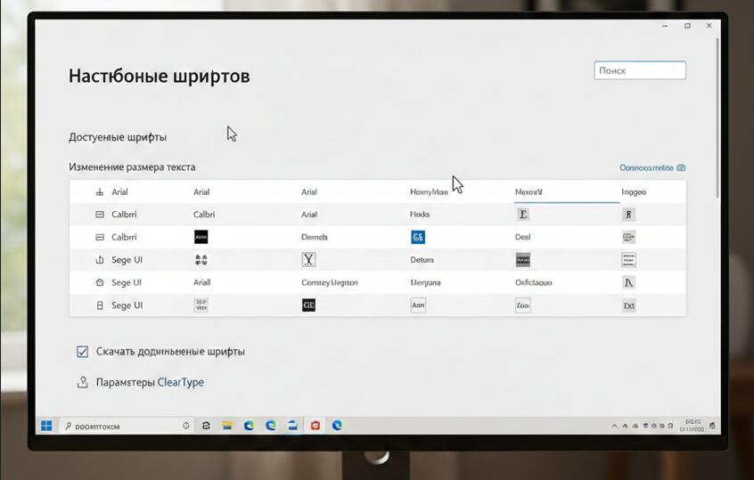 Настройки шрифтов Windows