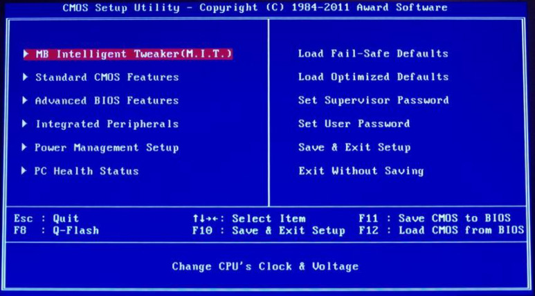 RAM settings in BIOS