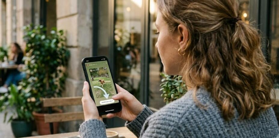 Поделиться чужой историей в Instagram