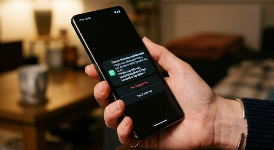 Unusual WhatsApp login on a phone