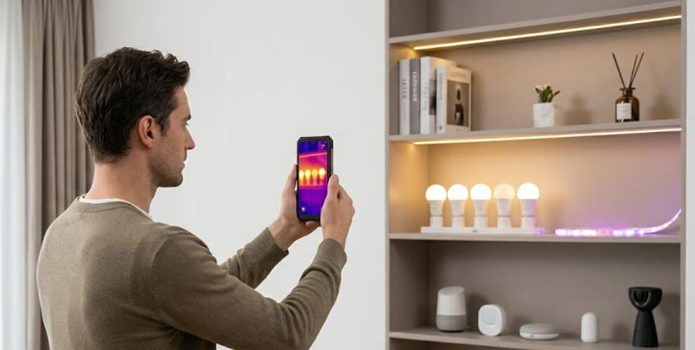 A thermal imaging phone was scanning a smart light
