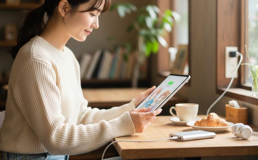充電しながらタブレットを使用する