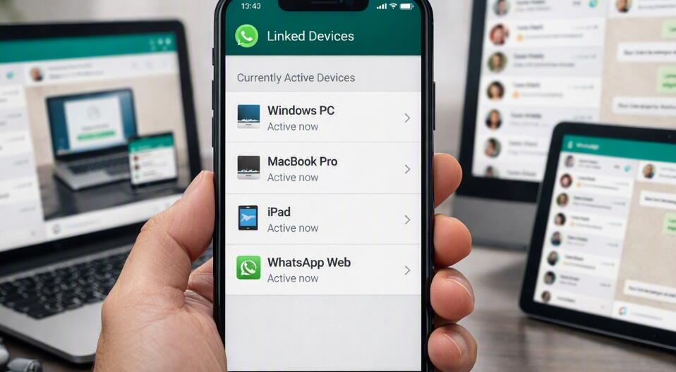 A phone display all WhatsApp login devices